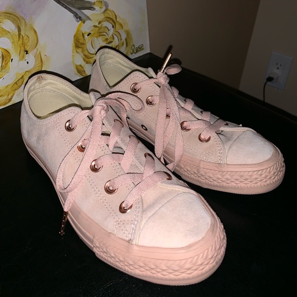 Converse Shoes - Blush Pink Suede Converse Sneakers